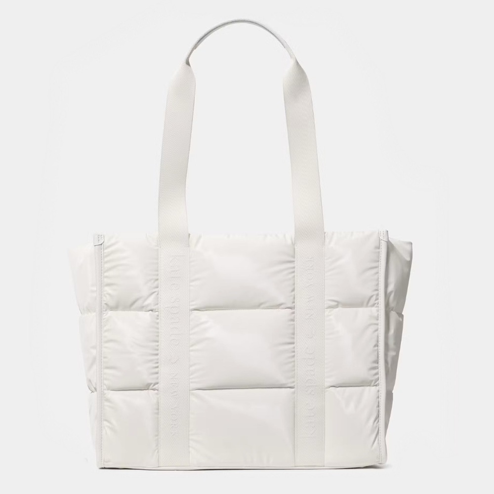 β οΈKate Spade New York Kip Puffy Large Tote Bag, Optic White NEW NWT